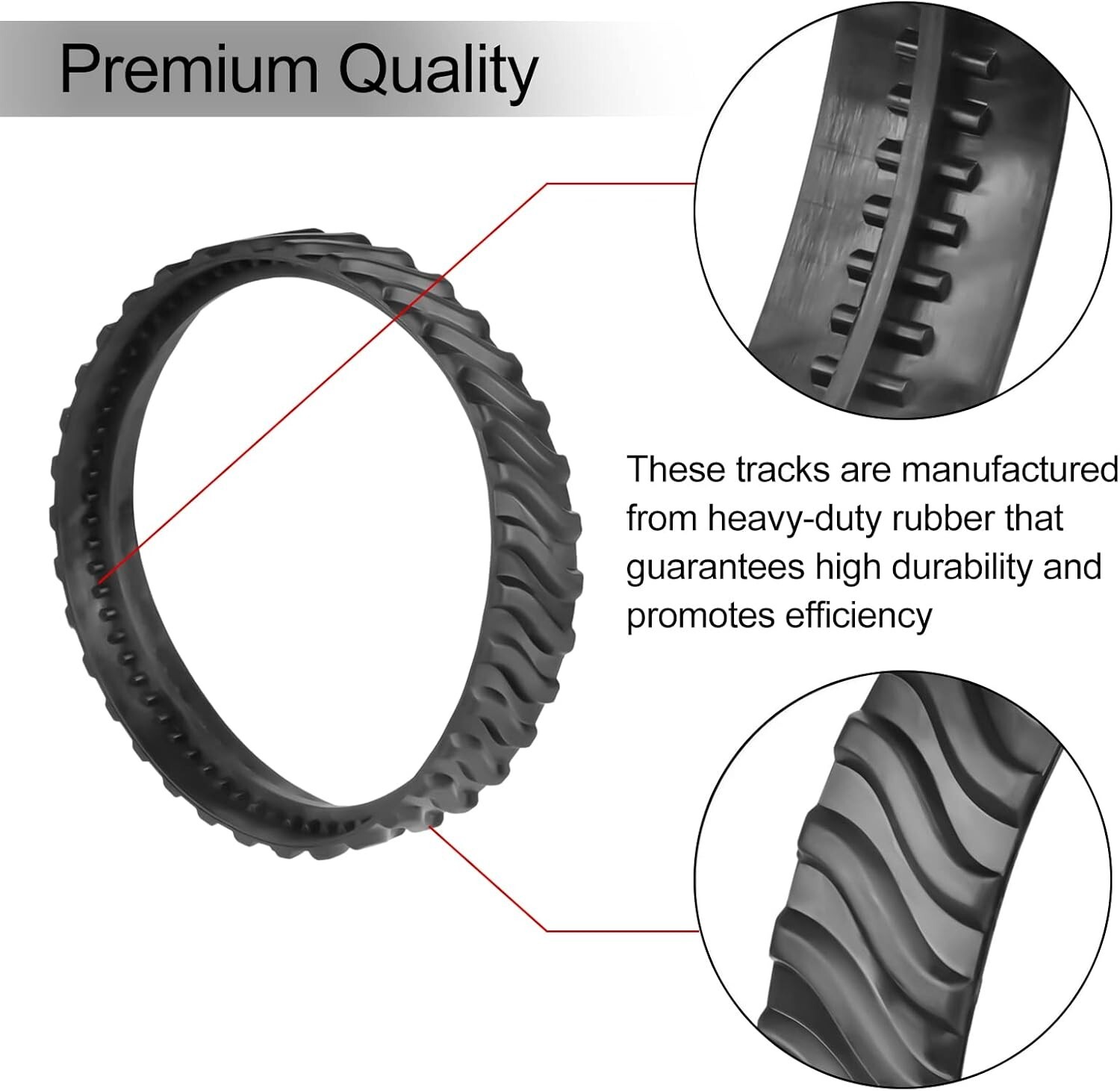 4 Pack R0526100 Track Pool Cleaner Wheel Tire Fit for Zodiac Baracuda MX8 / MX6