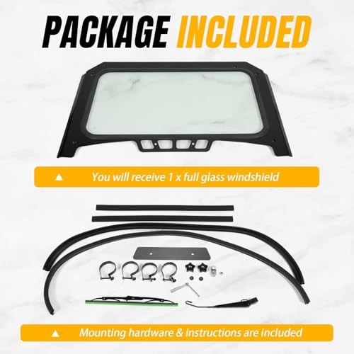 19-23 XP 1000 Vented Glass Windshield with Wiper Compatible with Polaris RZR