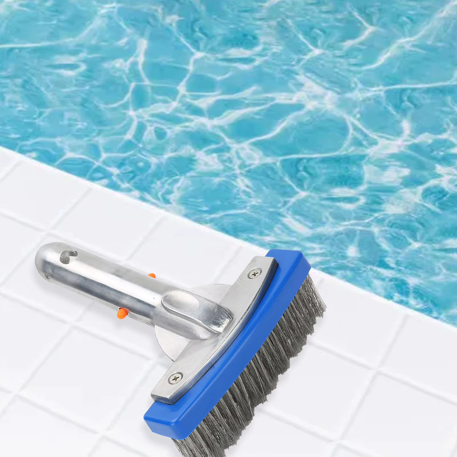 5.5In Swimming Pool Stainless Steel Brush for Spa Pond Floor Wall Cleaning Equip