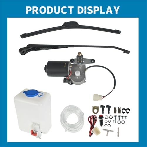 12V Electric Motor Windshield Wiper with Washer Pump Kit Replacement for