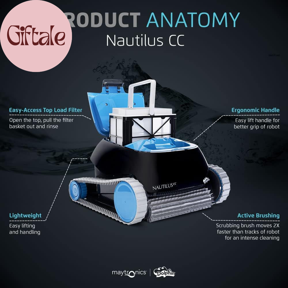 Nautilus CC Automatic Robotic Pool Vacuum Cleaner, Wall Climbing Scrubber Brush,