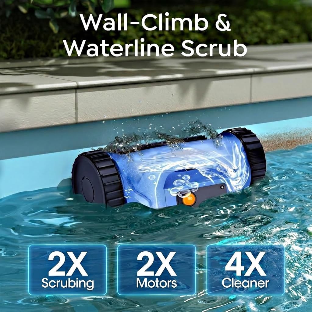 SEAUTO 3H Pool Vacuum,3 Modes for In/Above-Ground Pools Up to 2150 Sq. Ft, Wall