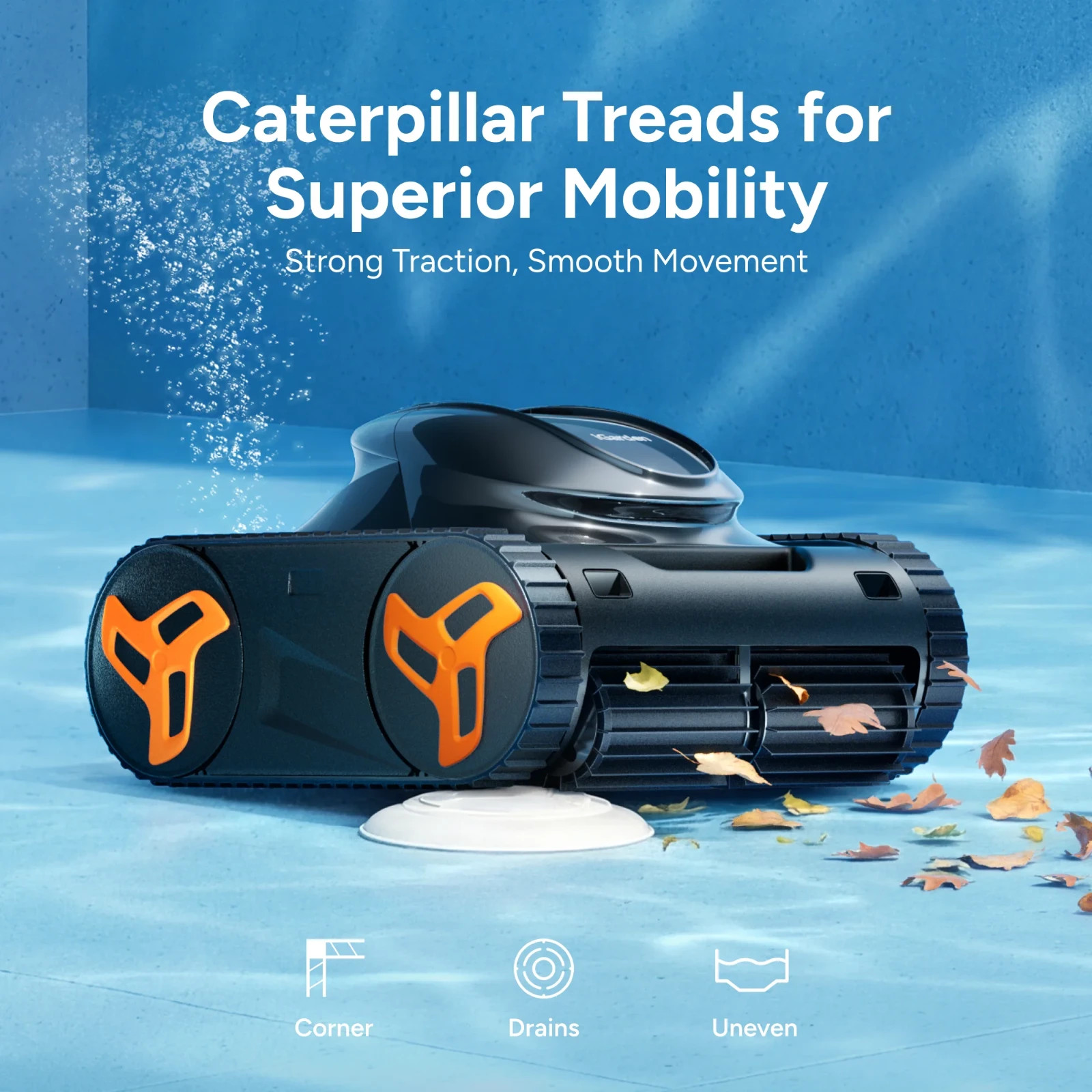 iGARDEN 3.5H Runtime Cordless Robotic Pool Cleaner Wall Climbing Waterline