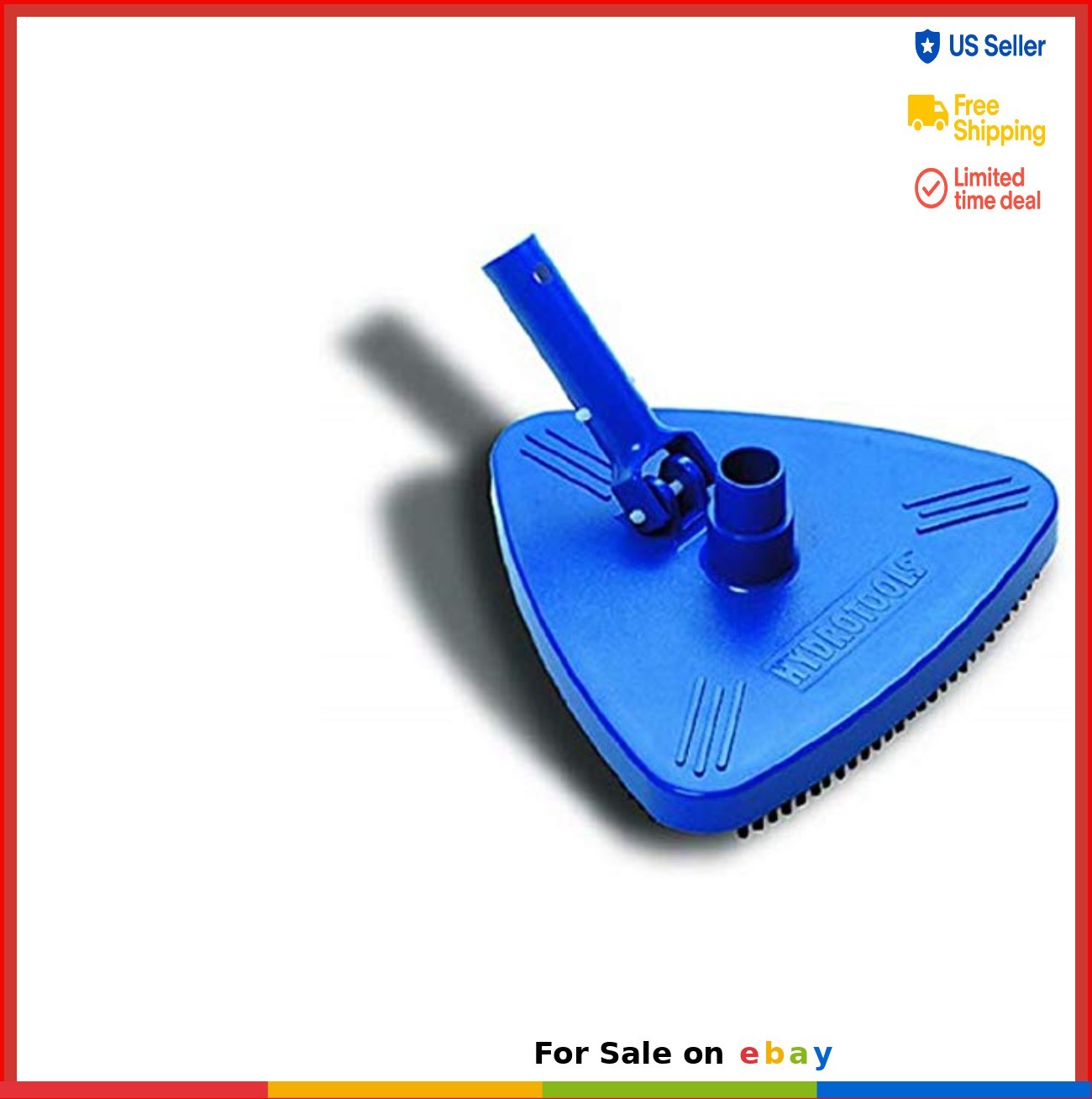 Manual Pool Vacuum Head Weighted Triangle Shape With Bristles Swivel Hose Clean
