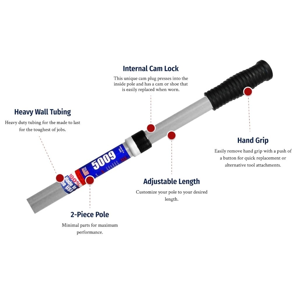 Skimlite 5009 Telescopic Pole 8–16 ft | 5000 Series Internal Cam Pool Service Po