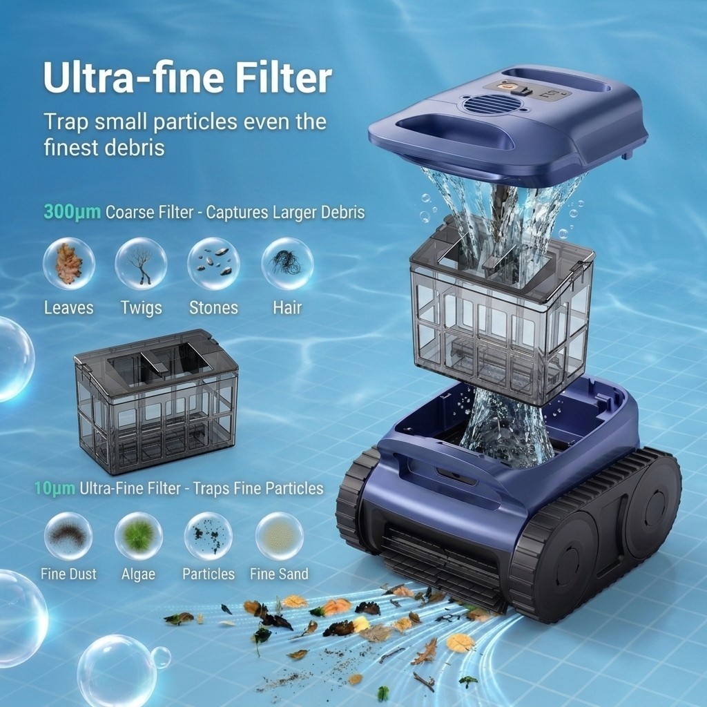 2026 New Cordless Robotic Pool Cleaner Robotic Pool Vacuum Waterline Cleaning