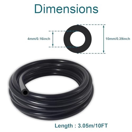 Vacuum Hose Automotive, 10 FT 5/32 Inch ID Vacuum Line, 130PSI Max Pressure