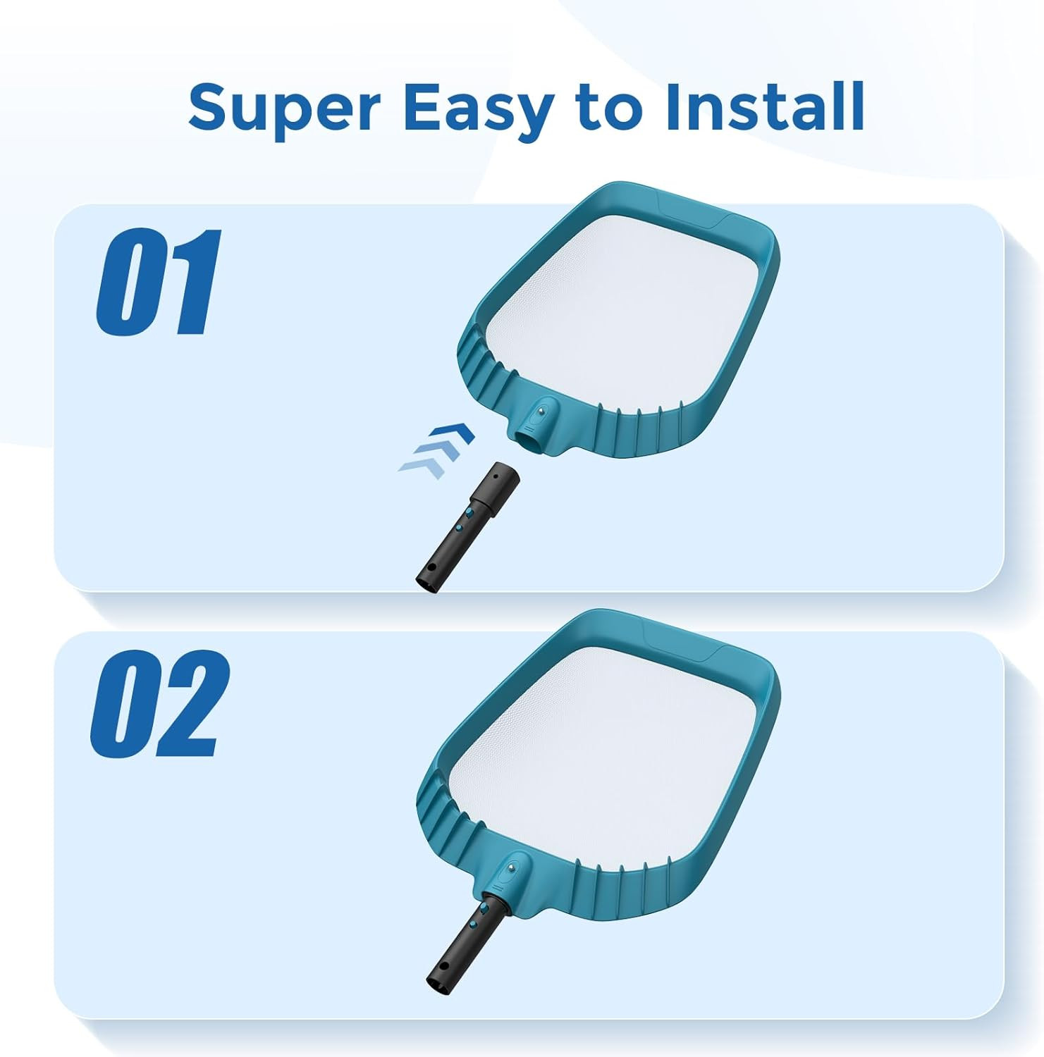 Heavy Duty 20.4&Prime; Pool Skimmer Net, Fine Mesh Leaf Cleaner