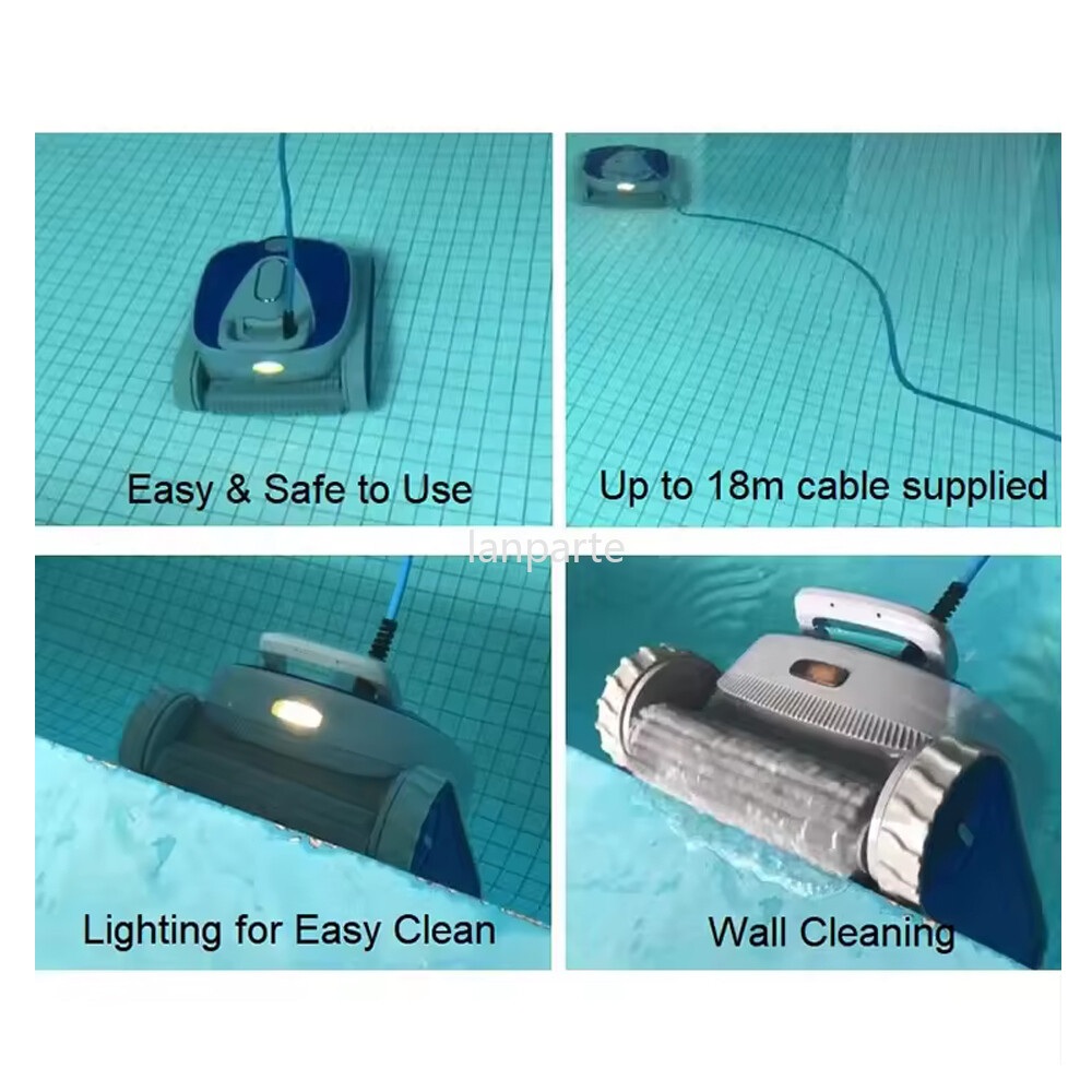 Automatic Swimming Pool Cleaner Robot Remote Underwater Cleaner Wall Climbing BT