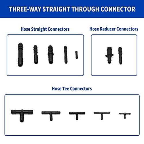 VIKKSAER 128Pcs Vacuum Hose Automotive Vacuum Line Connectors Nylon Tee