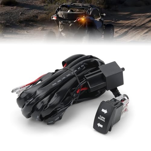 UTV Turn Signal Wiring Harness Kit with Rocker Switch & Flasher Relay, 12V/24V