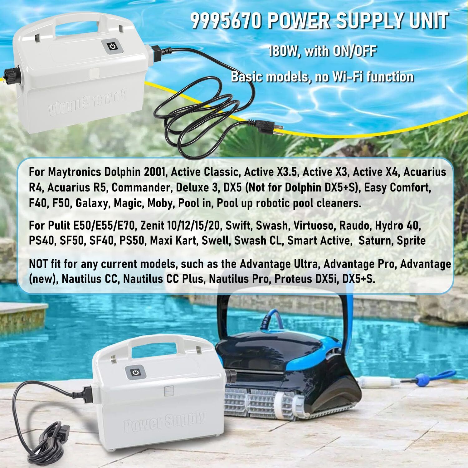 for Maytronics Dolphin Robotic Pool Cleaner 9995670 Assy Power Supply Unit