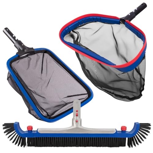 Deluxe Swimming Pool Cleaning Kit Including 20 » Pool Brush Head & Heavy Duty