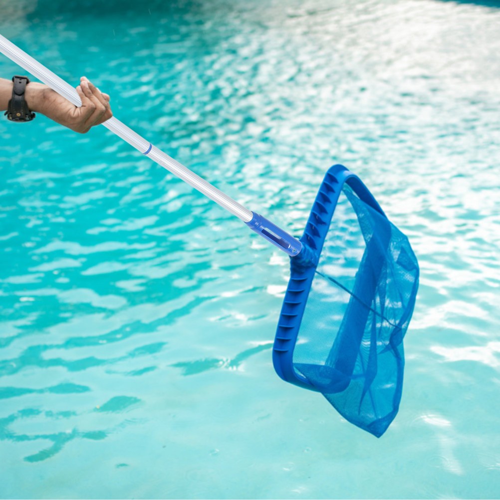 Blue Adjustable Aluminum Pool Pole Detachable Telescopic 3-Section Cleaning Tool