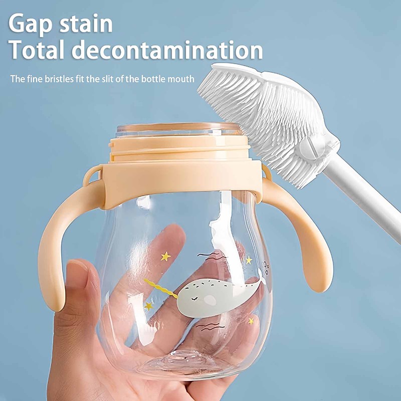 Bendable Cleaning Brush Cup Scrubber Glass Cleaner Kitchen Long Handle Brush