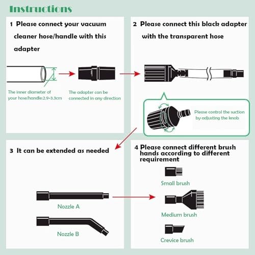 Vacuum Crevice Attachment Kit,Micro Cleaning Tools for Economic Version