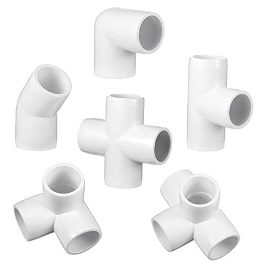 42 Pieces PVC Pipe Fittings Elbow Set Tent Connection Tee Heavy Duty 1/2 Inch