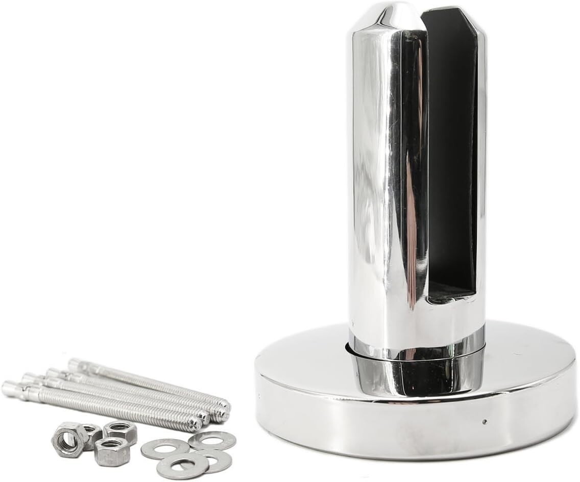 Stainless Steel 2205 Grade Round Frameless Swimming Pool Windscreen Glass Clamp