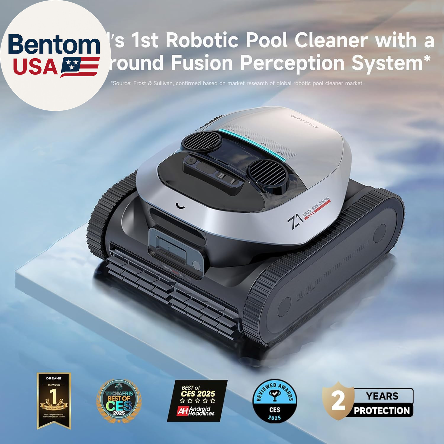 Z1 Pro Cordless Robotic Pool Cleaner, Lifi & APP Control, 8000 GPH Suction, Wall