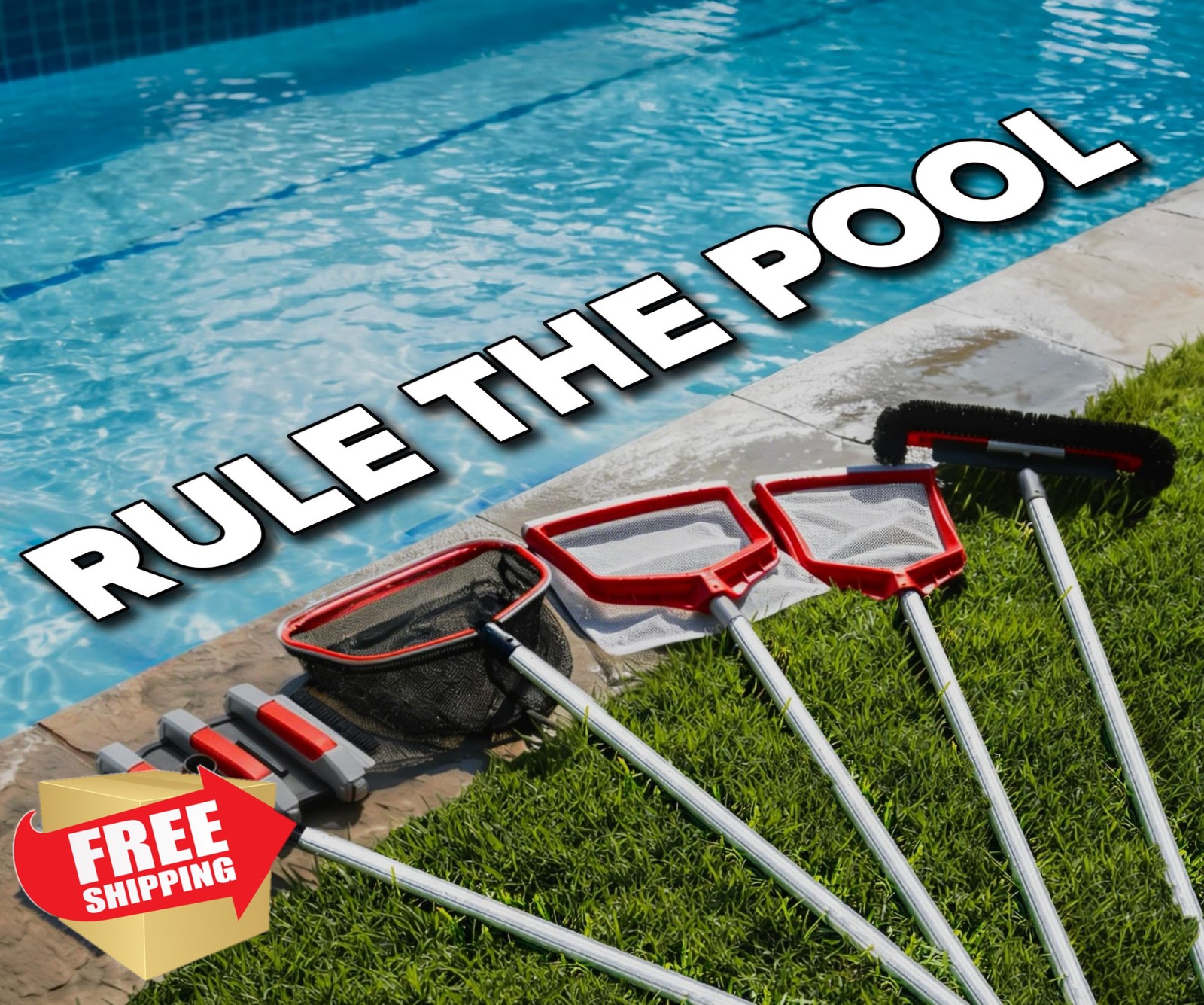 15ft Aluminum Telescopic Pool Pole Cleaning Extension Stick