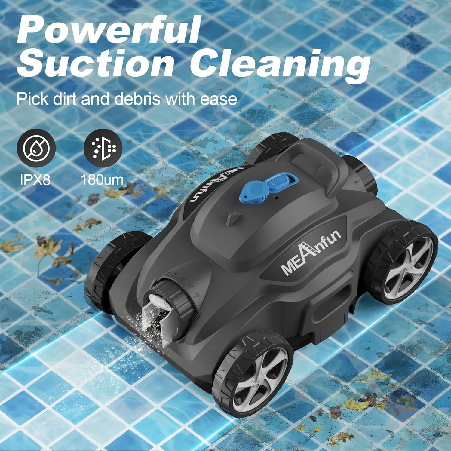 2024 New Cordless Robotic Pool Vacuum Cleaner, Last 110 Mins & Clean 1076 Sq. Ft