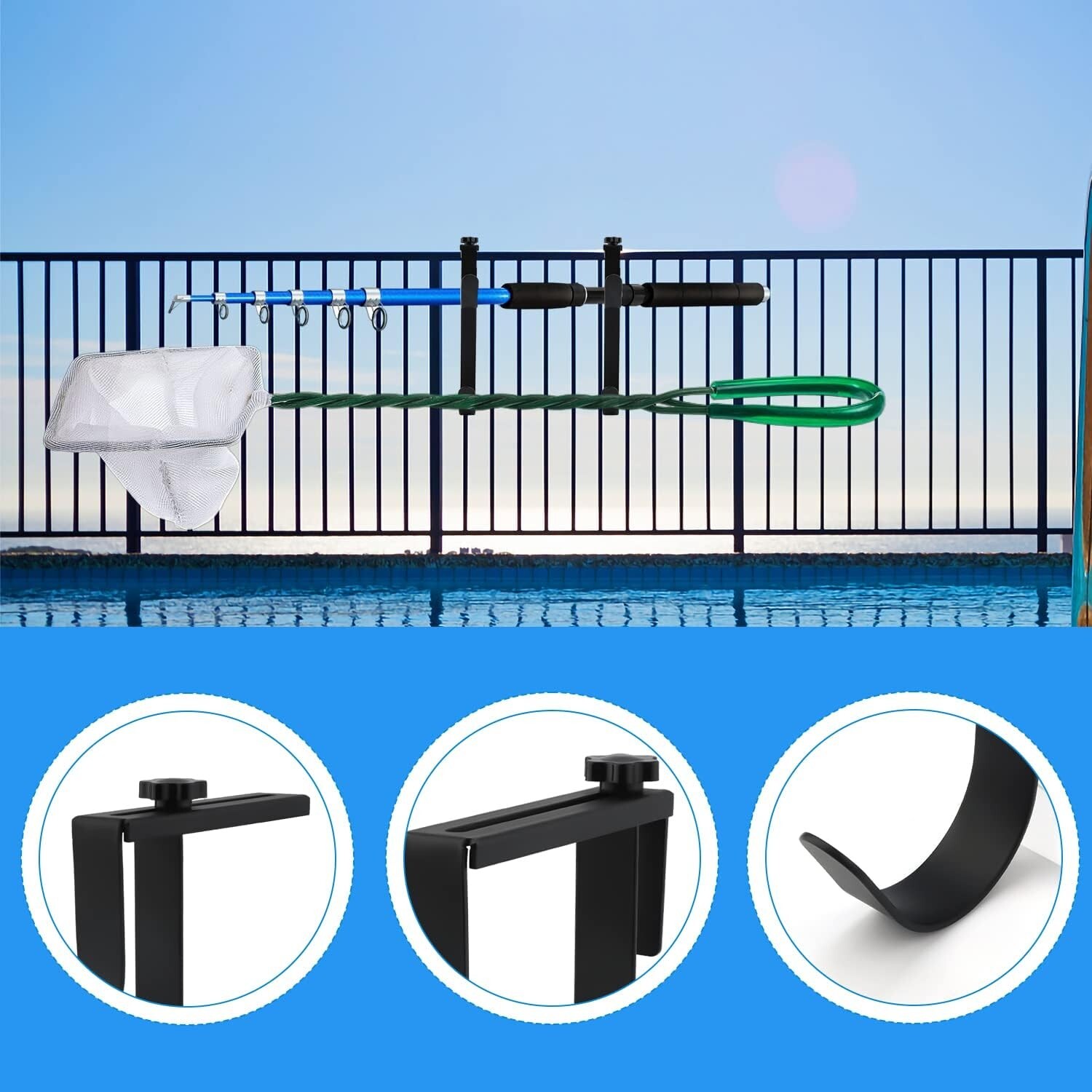 Durable Pool Fence Equipment Hooks x2 – Easy Install, Multiple Applications