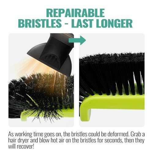 18&Prime; Pool Brush Head for Cleaning Swimming Walls,Curved Ends Scrub Brush Black US