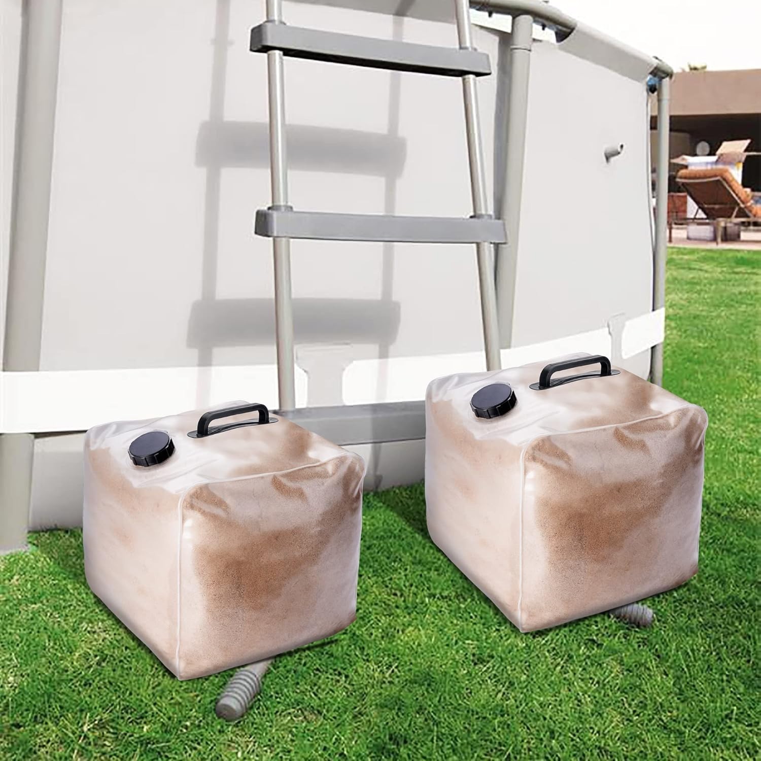 Pool Weight Bags, 2 Pack, 50 LB, Empty Plastic, Universal, Foldable