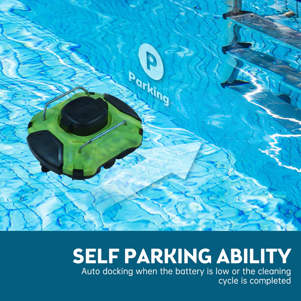 1-Cordless Robotic Pool Cleaner 30W IPX8 Waterproof Dual-Drive Motors RYDZ
