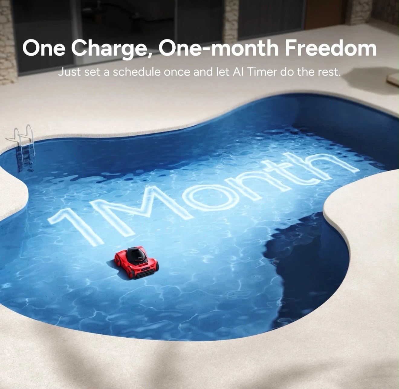 iGarden M1 AI Series Robotic Pool Cleaner Dual Camera In-Ground Red/Black