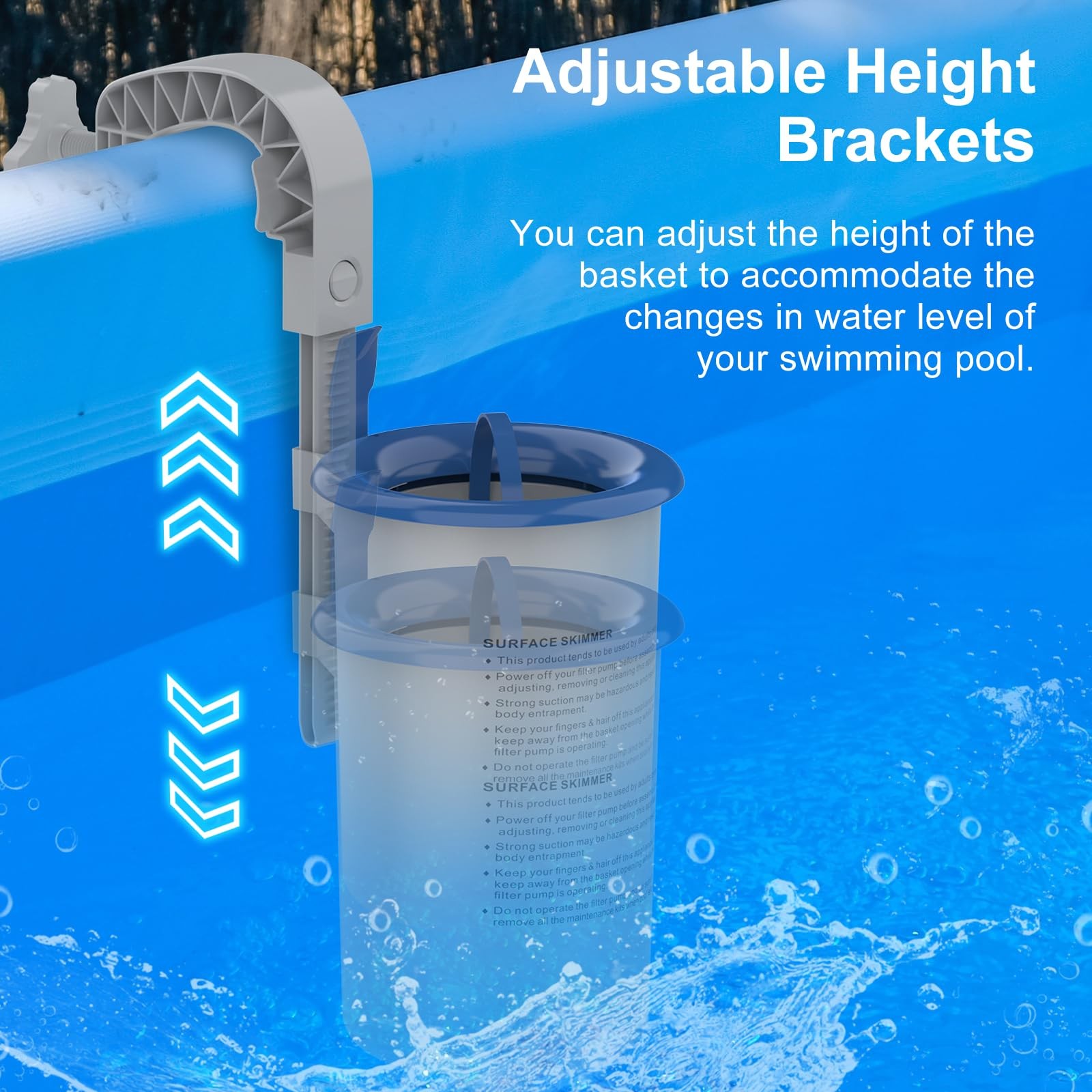 Above Ground Pool Surface Skimmer, Wall Mount Pool Maintenance Accessories fo…