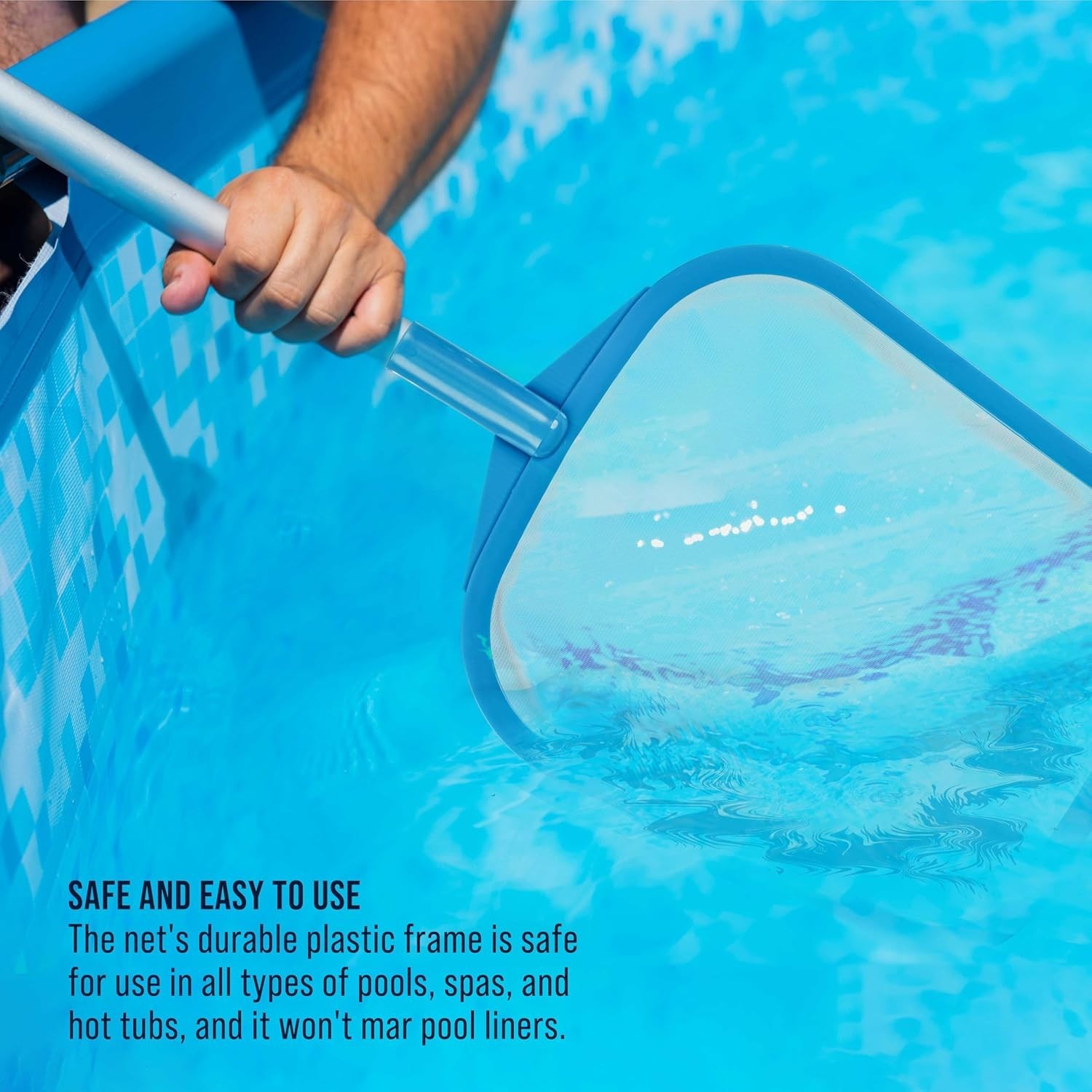 Effortless Cleaning with 17&Prime; Ultra-Fine Mesh Pool Skimmer Net for Hot Tub & Spa
