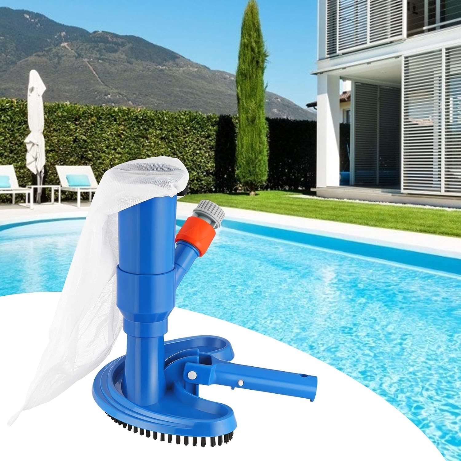 Portable Pool Spa Jet Pool Vacuum Jet Underwater Cleaner with Brushes & Mesh Bag