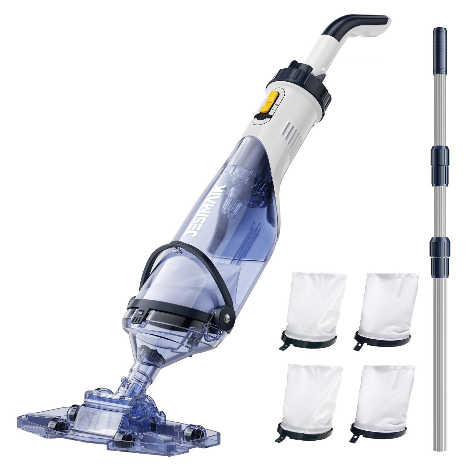 Rechargeable Pool Vacuum Cleaner for Above Ground & Inground Pools, 60Min Runtim