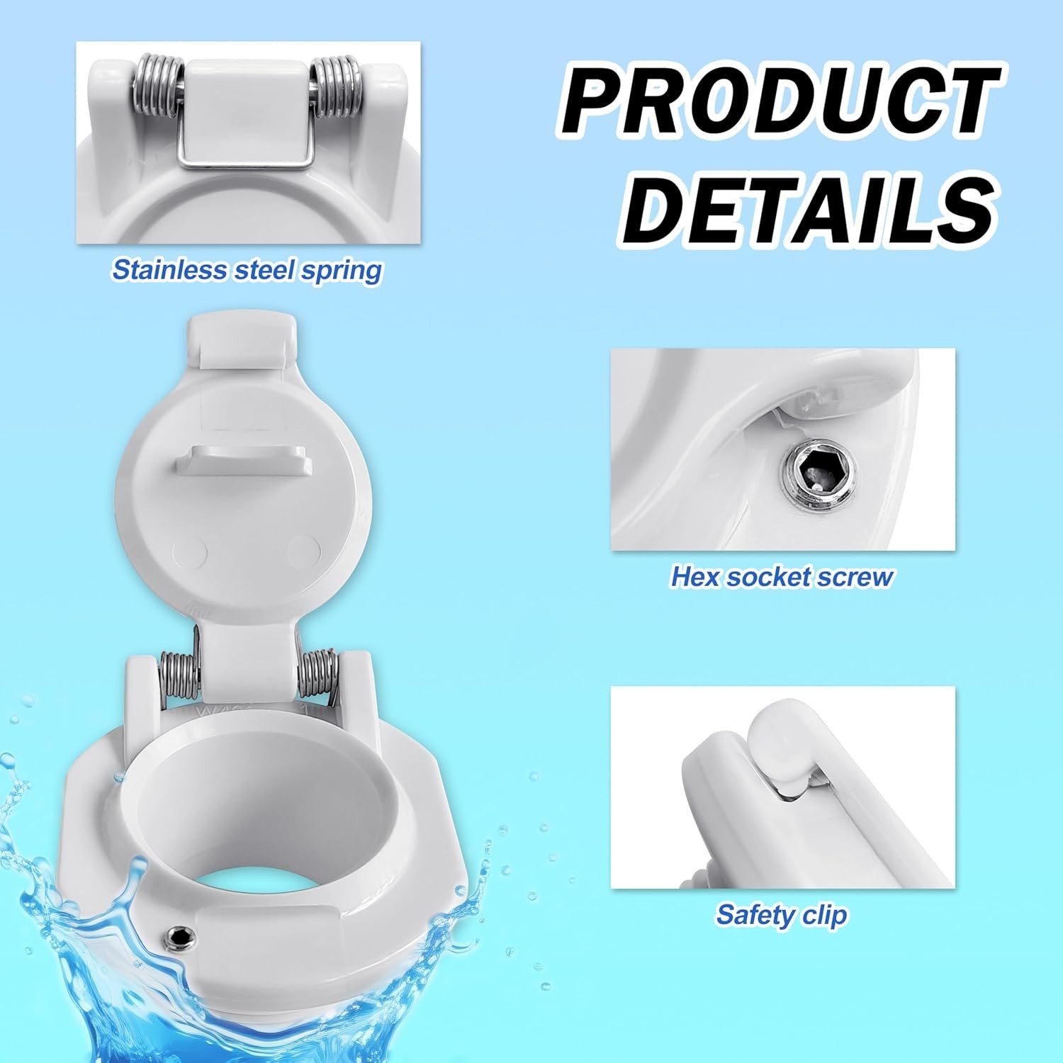 Free Rotating Vacuum Lock Wall Fitting for Hayward/Zodiac – White Accessory