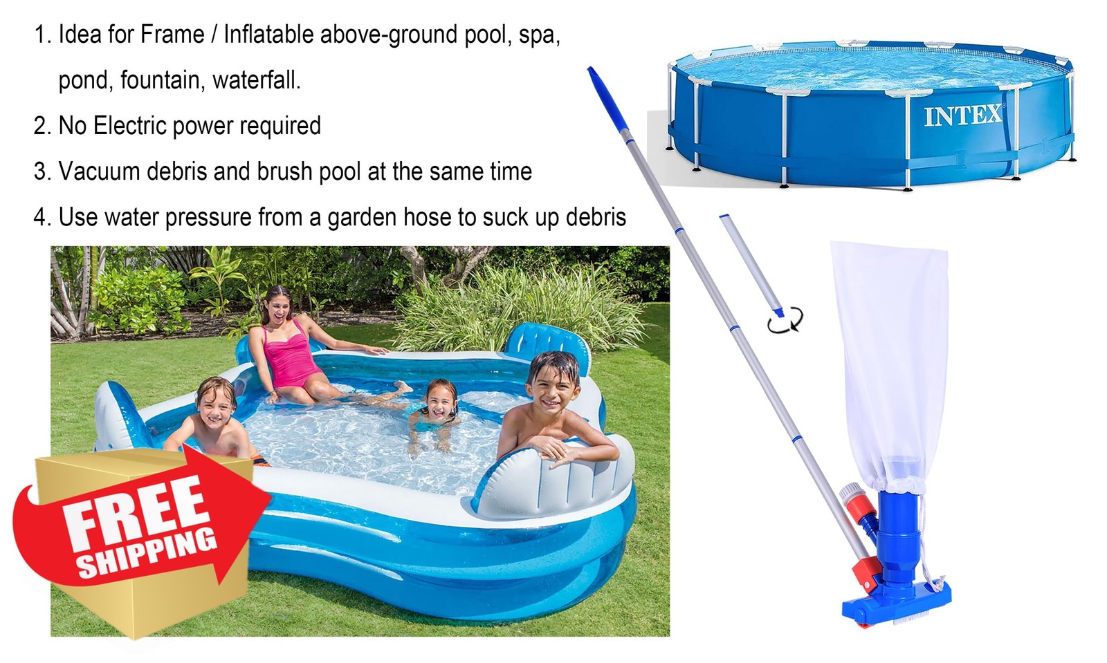 Pool Supply Town Jet Vacuum 6 Section Poles
