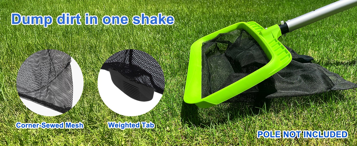 Swimming Pool Leaf Skimmer Net, Reinforced Frame Deep Rake Net