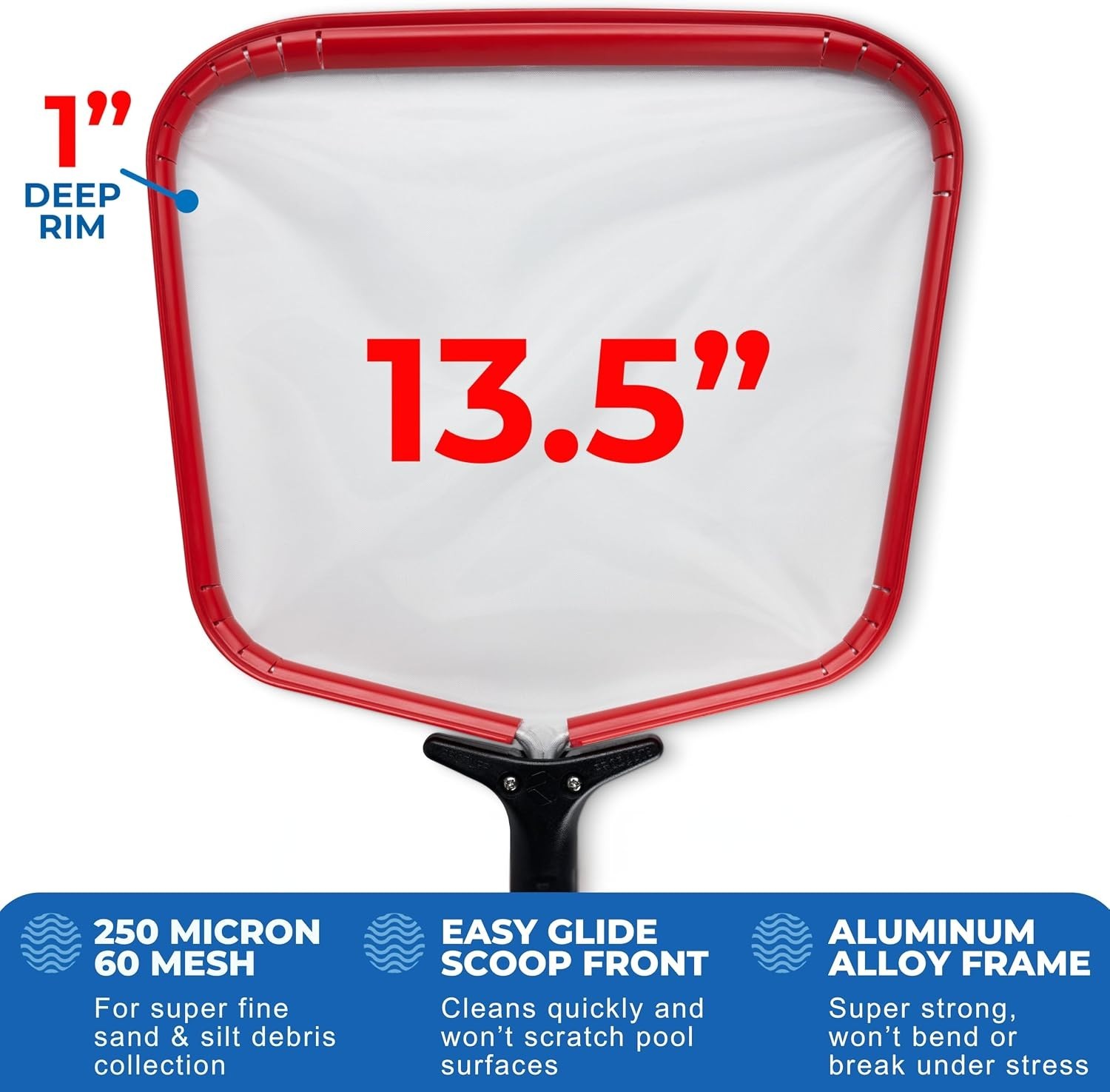 ProTuff Heavy-Duty Pool Skimmer Net – 13” Fine Mesh for Ultimate Debris Removal