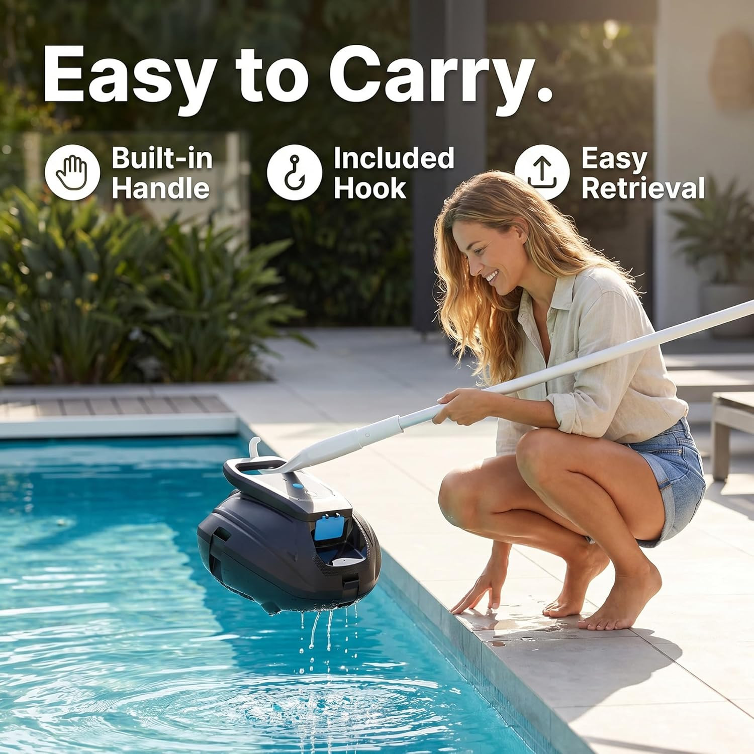 Robotic Pool Cleaner Cordless, Dual-Motor Powerful Suction & 120 Mins Longest Ru