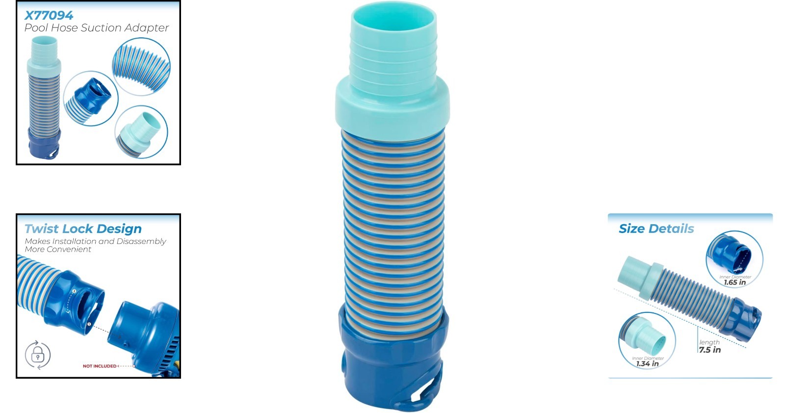 Durable Twist Lock Pool Vacuum Adapter for Baracuda and Zodiac