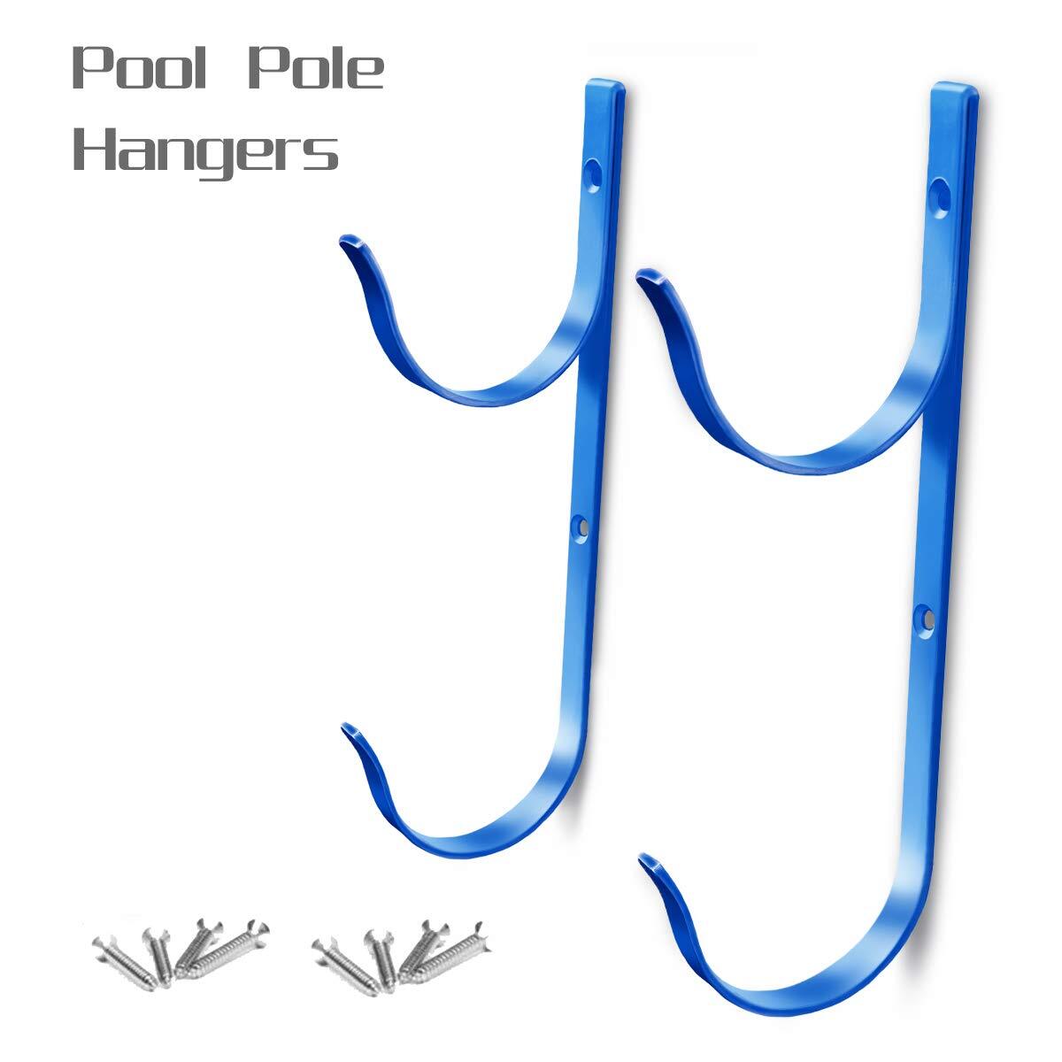 2 Pack Pool Pole Hanger for Fence Pool Equipment Hooks Tool Organizer