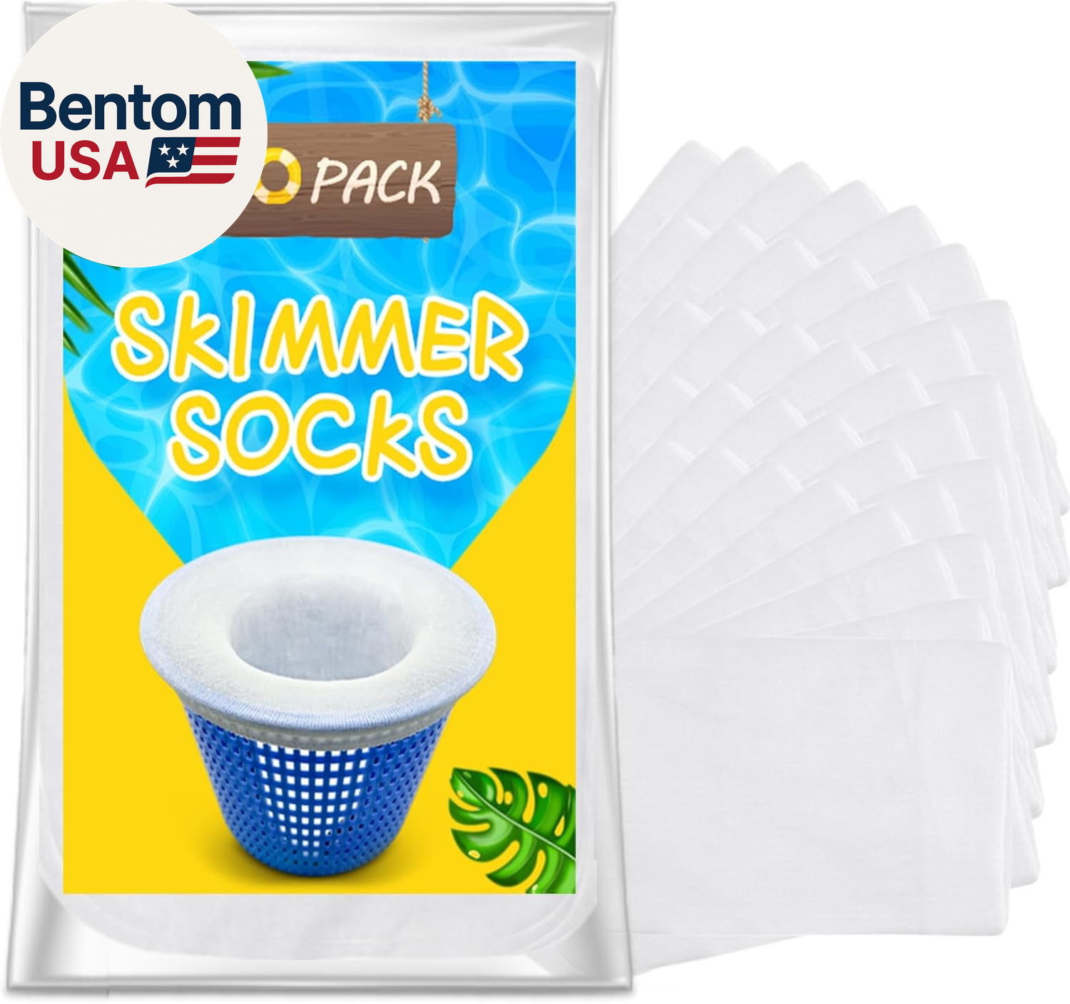 50 Pack Pool Filter Socks for Pool Skimmer, Pool Skimmer Socks for Inground Pool
