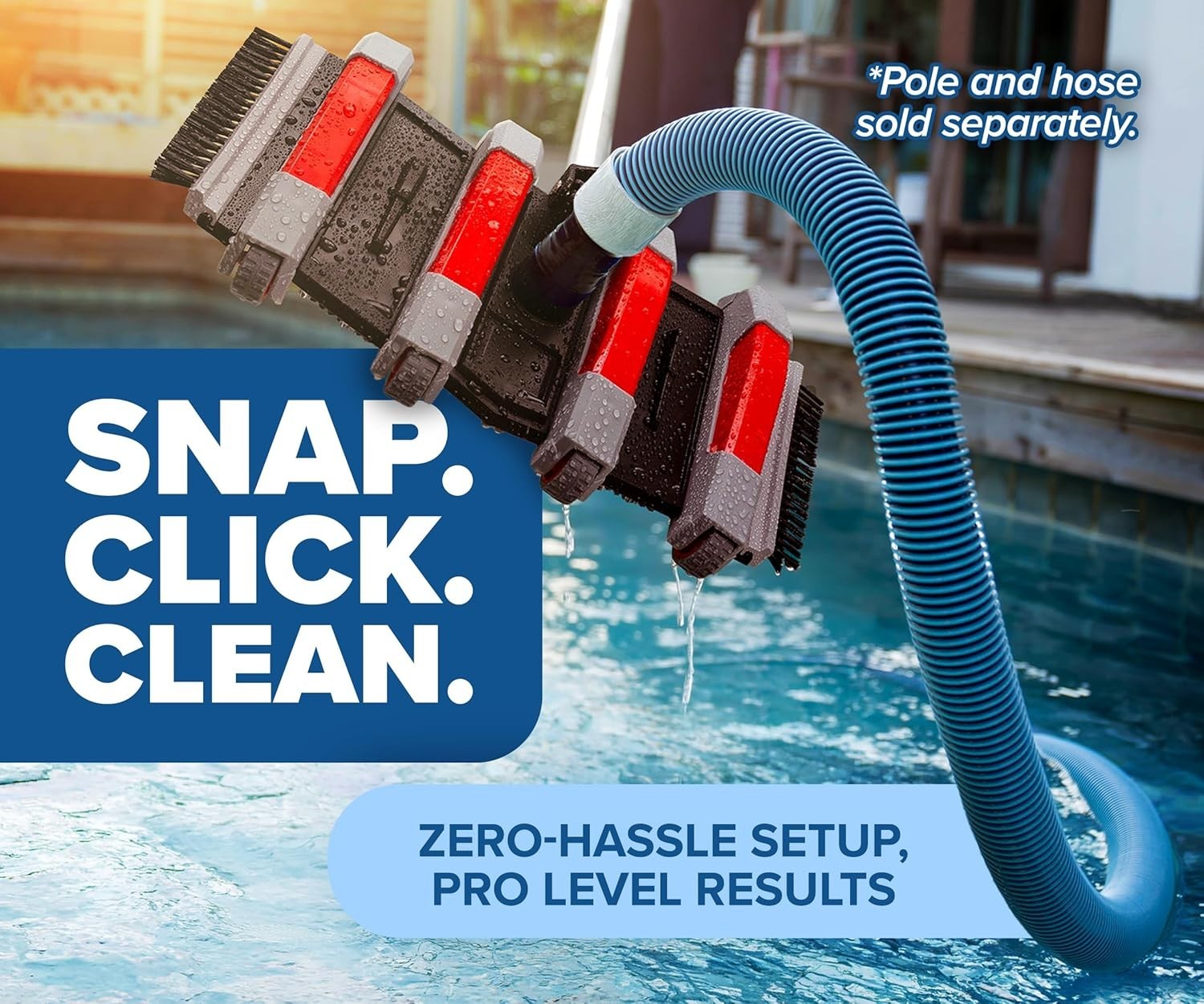 Manual Pool Vacuum Cleaner Head with Flexible Body & Integrated Weights – 17.5&Prime;