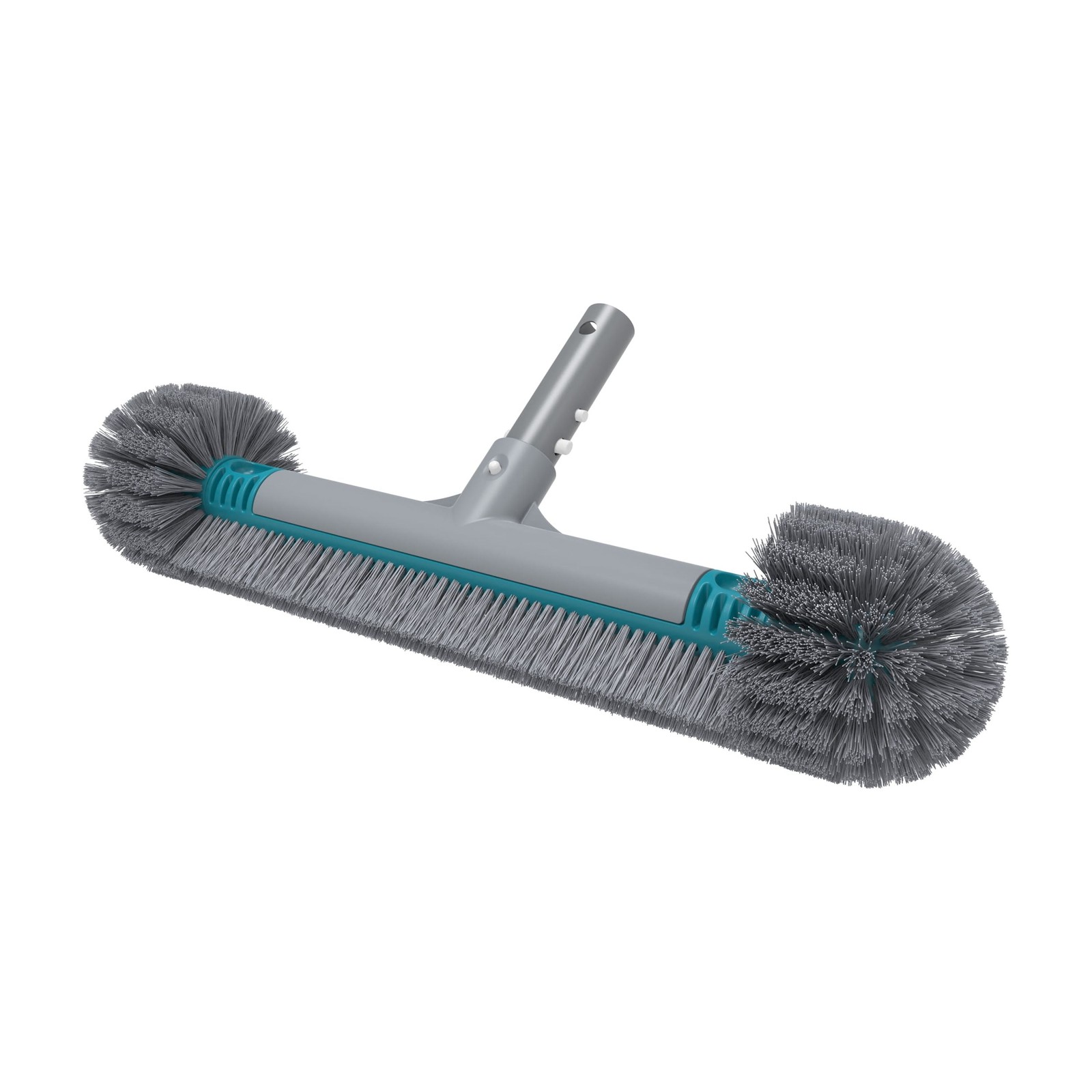 Teal & Gray 20&Prime; Pool Wall Brush With PP Side Bristles