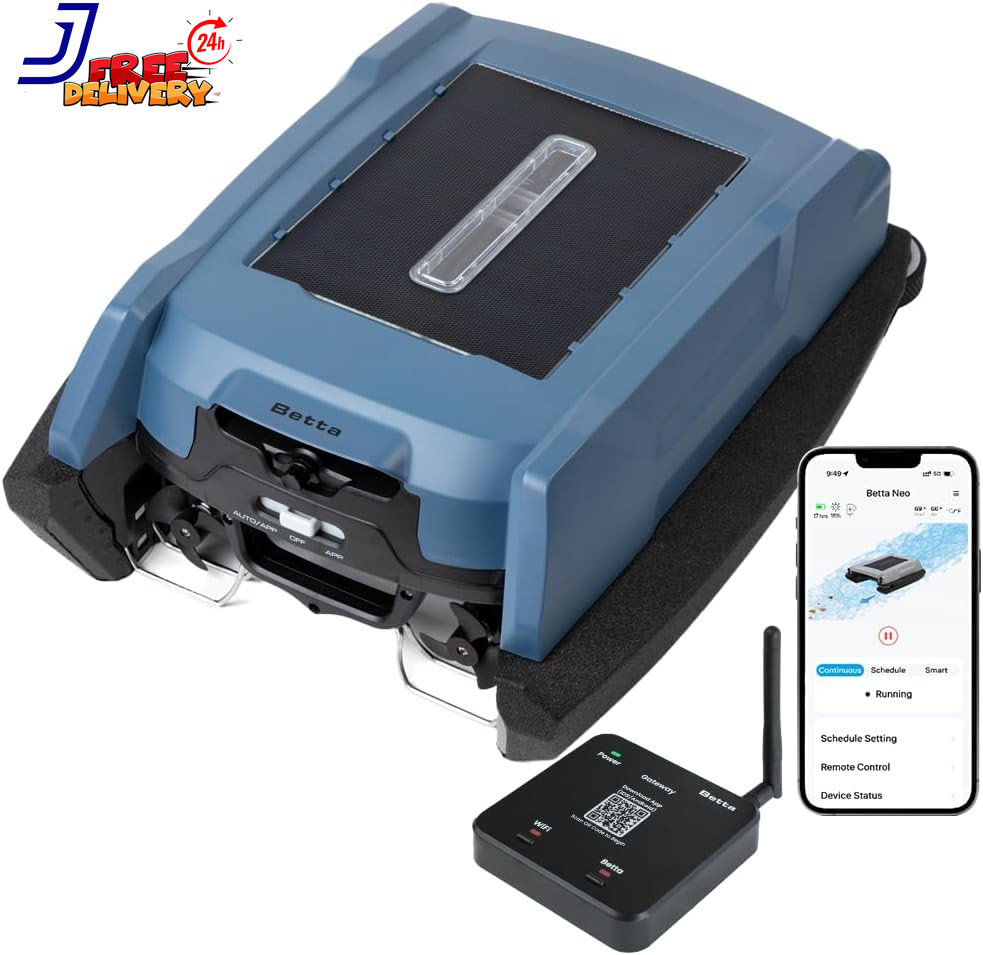 Pool Skimmer Solar Powered Robotic App Control Blue Betta Neo Led
