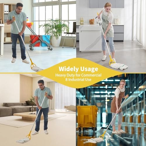Heavy Duty Industrial Mop with Long Handle – 59&Prime; Looped-End String