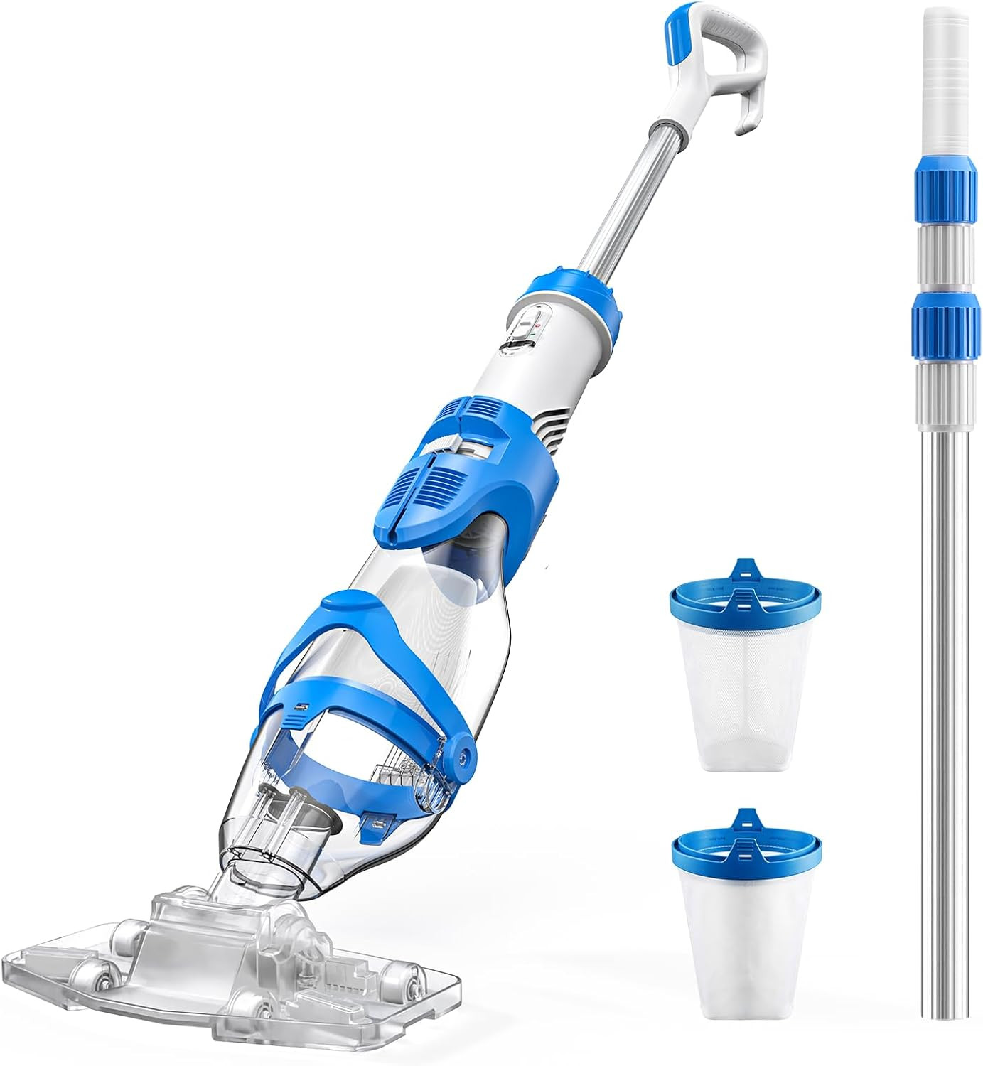 Pool Vacuum for above Ground & Inground Pool, 22 GPM Suction Handheld Cleaner wi