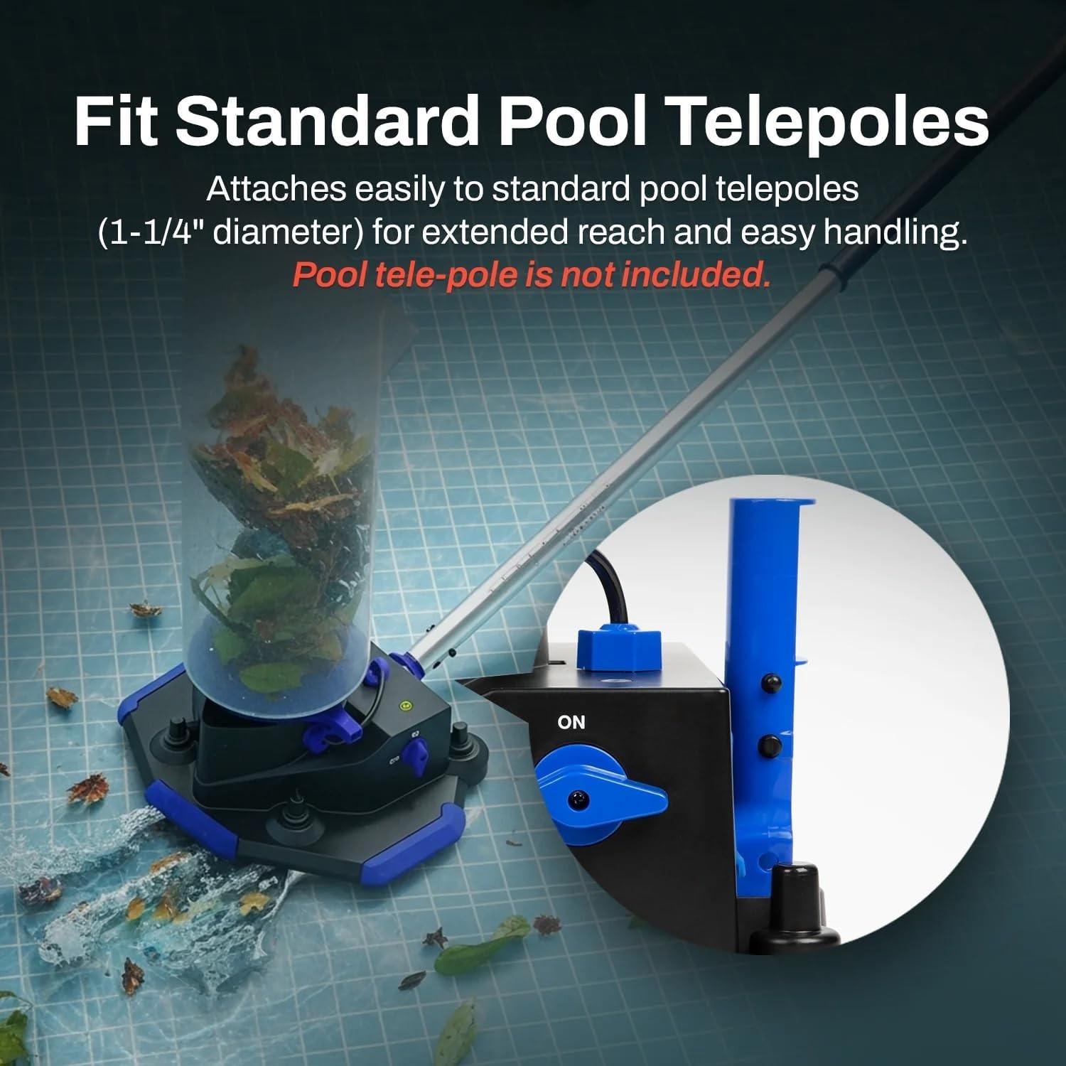 Jet Sweep Cordless Pool Vacuum Rechargeable Handheld Cleaner Blue