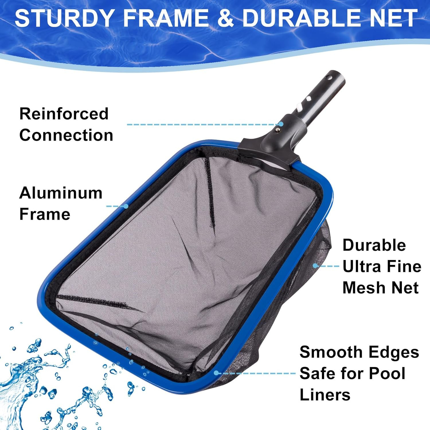 Deluxe Swimming Pool Cleaning Kit Including 20 » Pool Brush Head & Heavy Duty Po