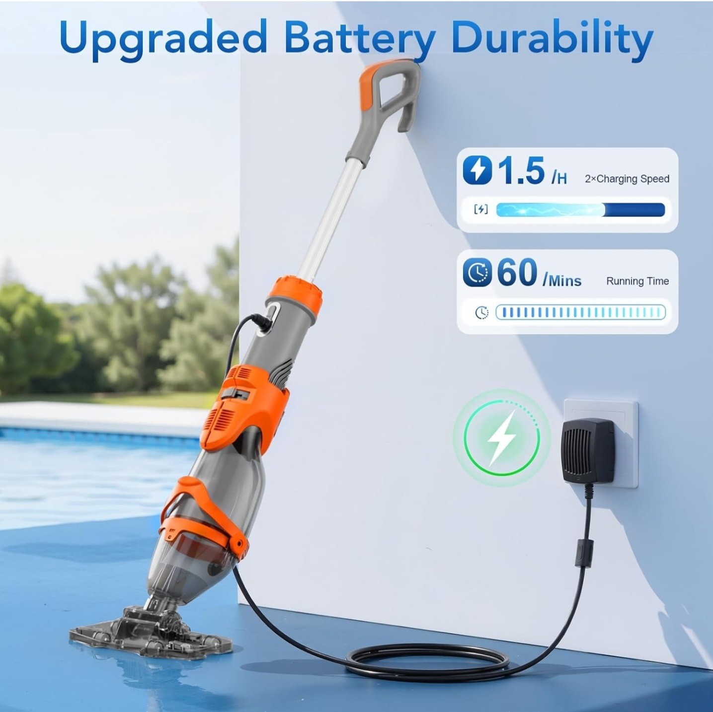 NEW 2026] COWSAR Cordless Pool Vacuum (Model PCT406T) | 19.5 GPM, Dual Modes